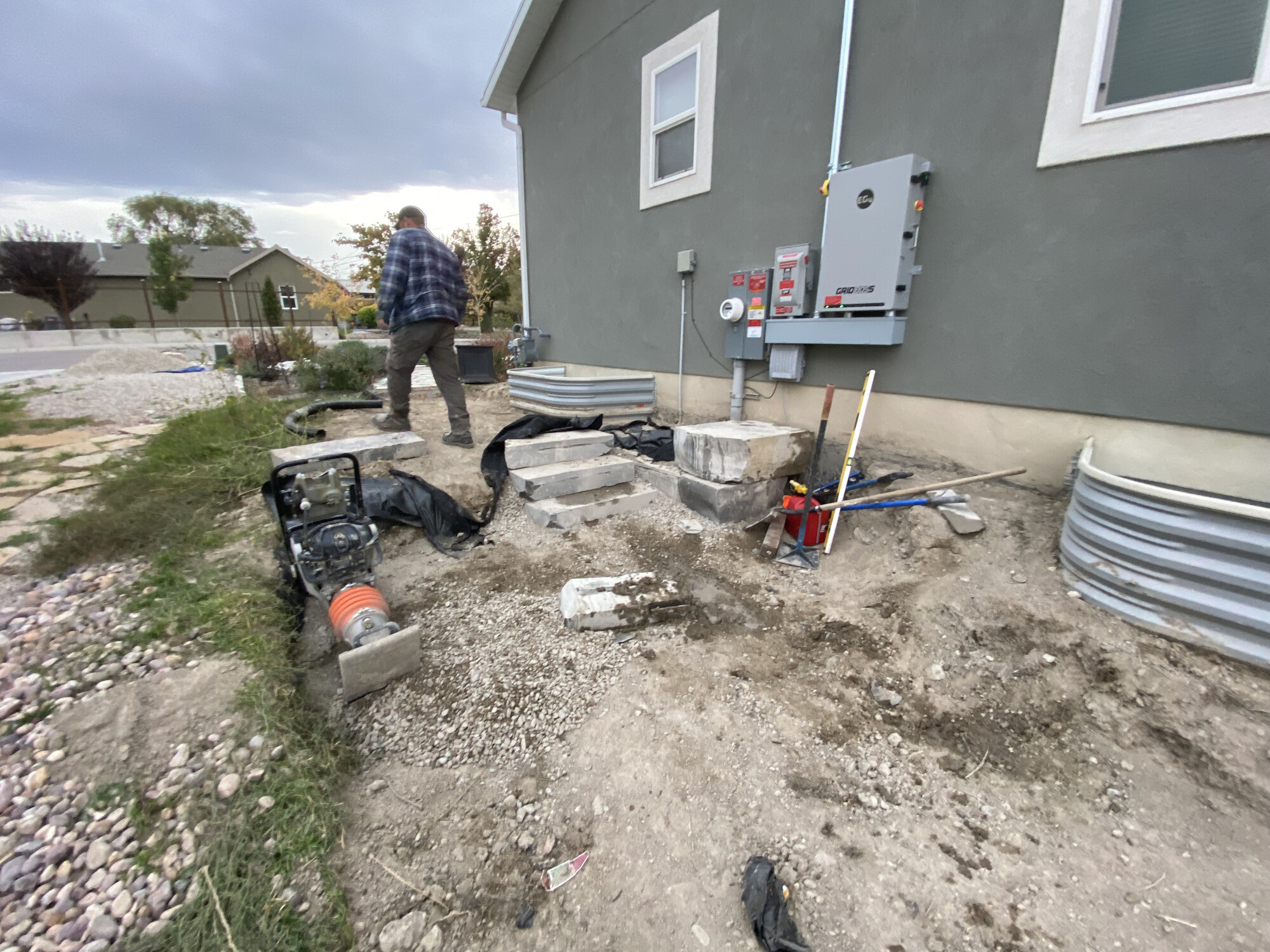 Pond construction excavation with heavy equipment in Utah