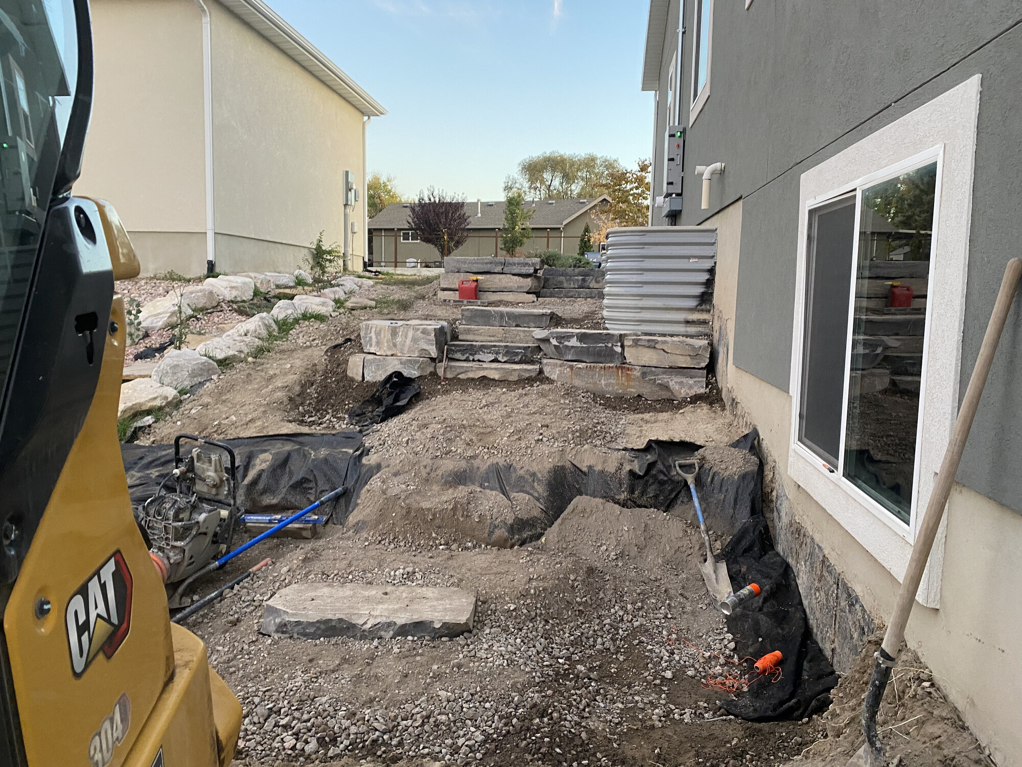 Custom waterfall and stream construction