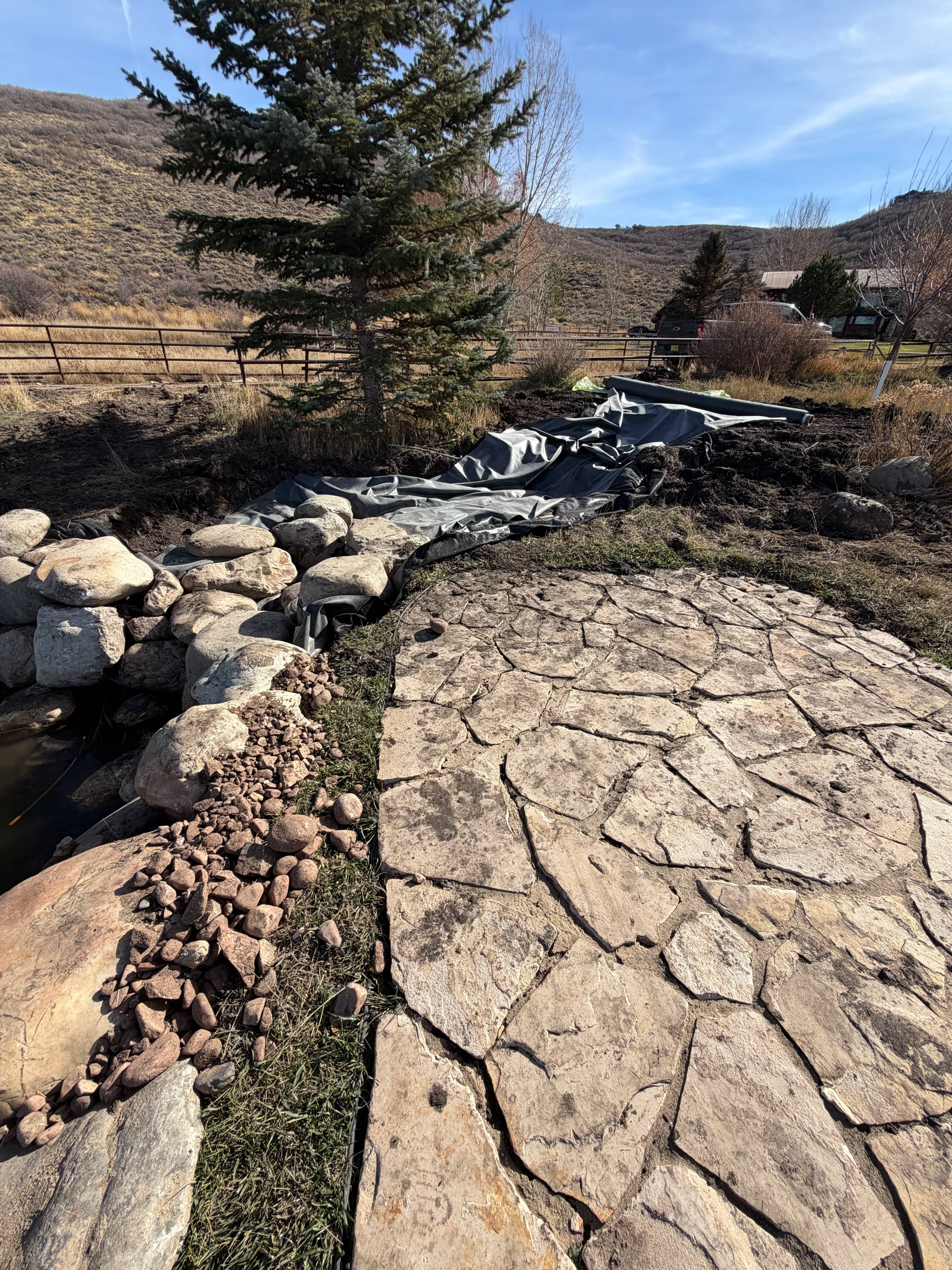 Plants, Fish & Maintenance Training - Pond construction step 9