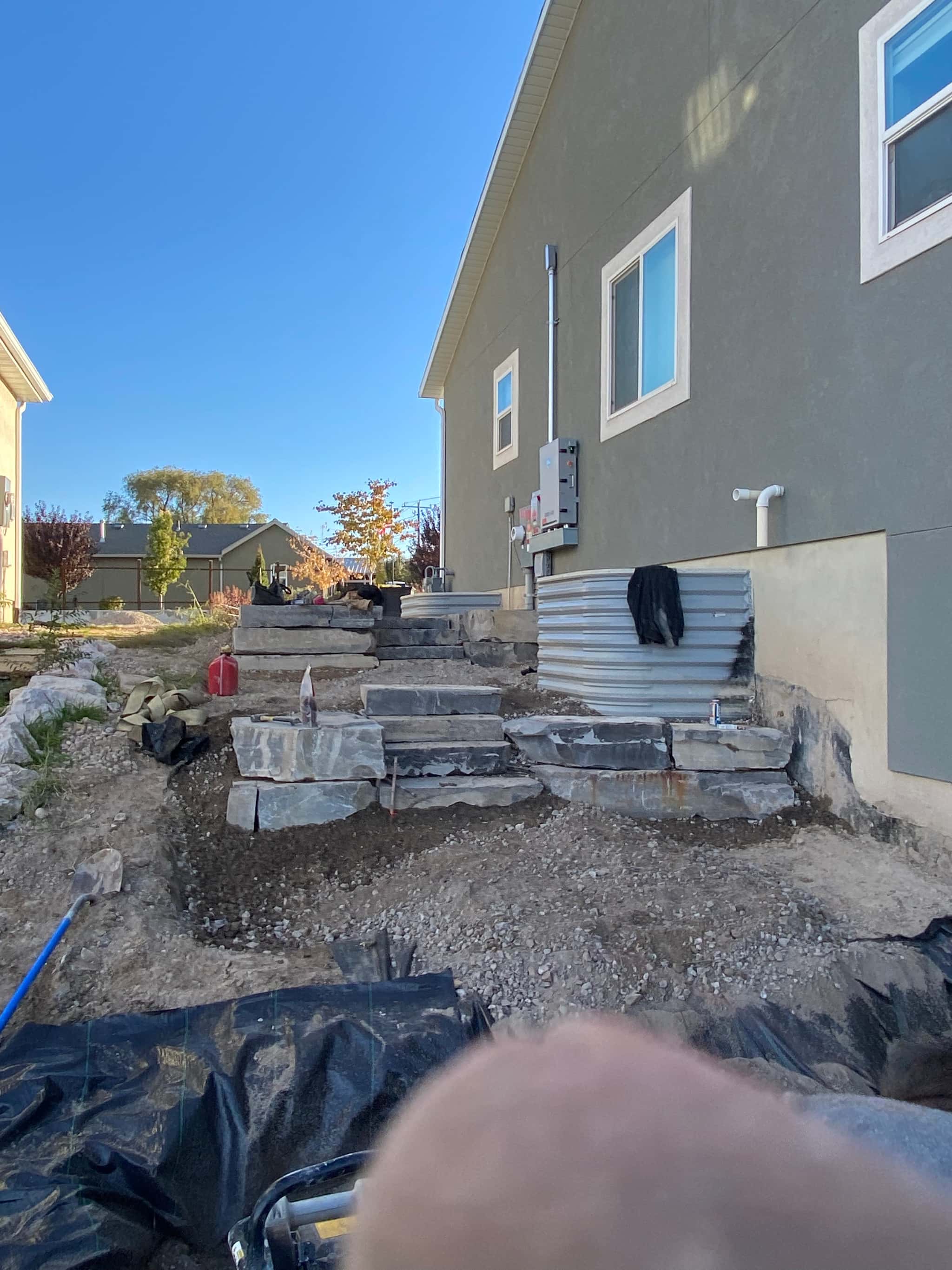 Artistic stone placement creating natural flow patterns