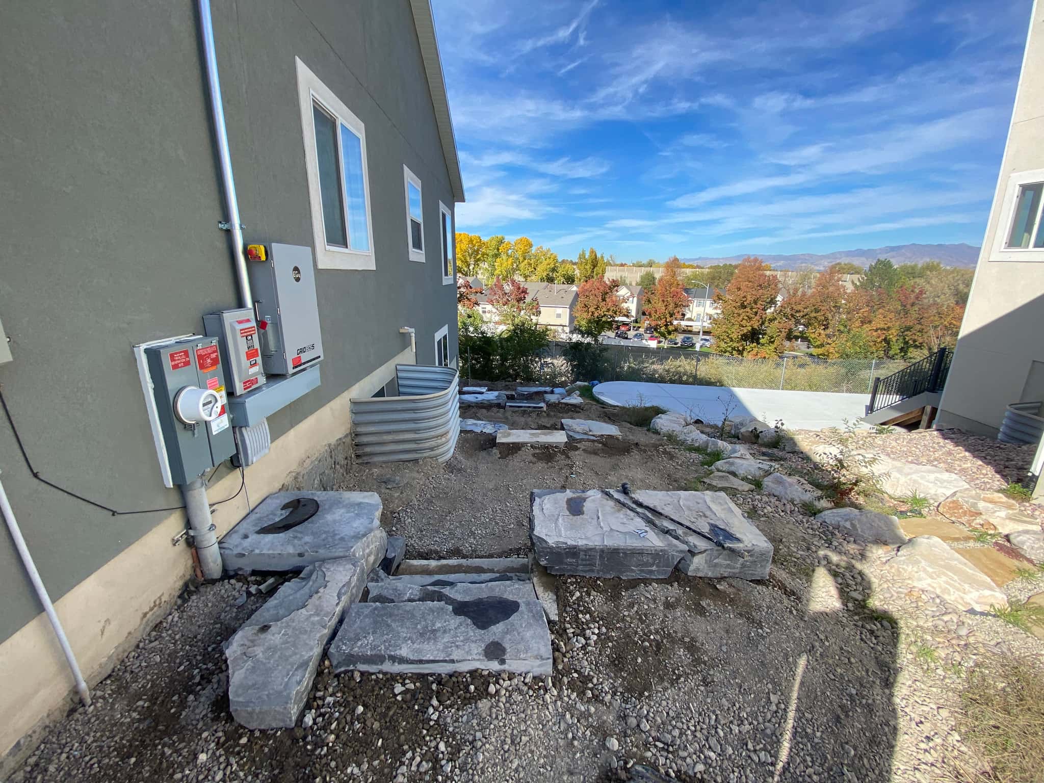 Liner placement and edge detailing work