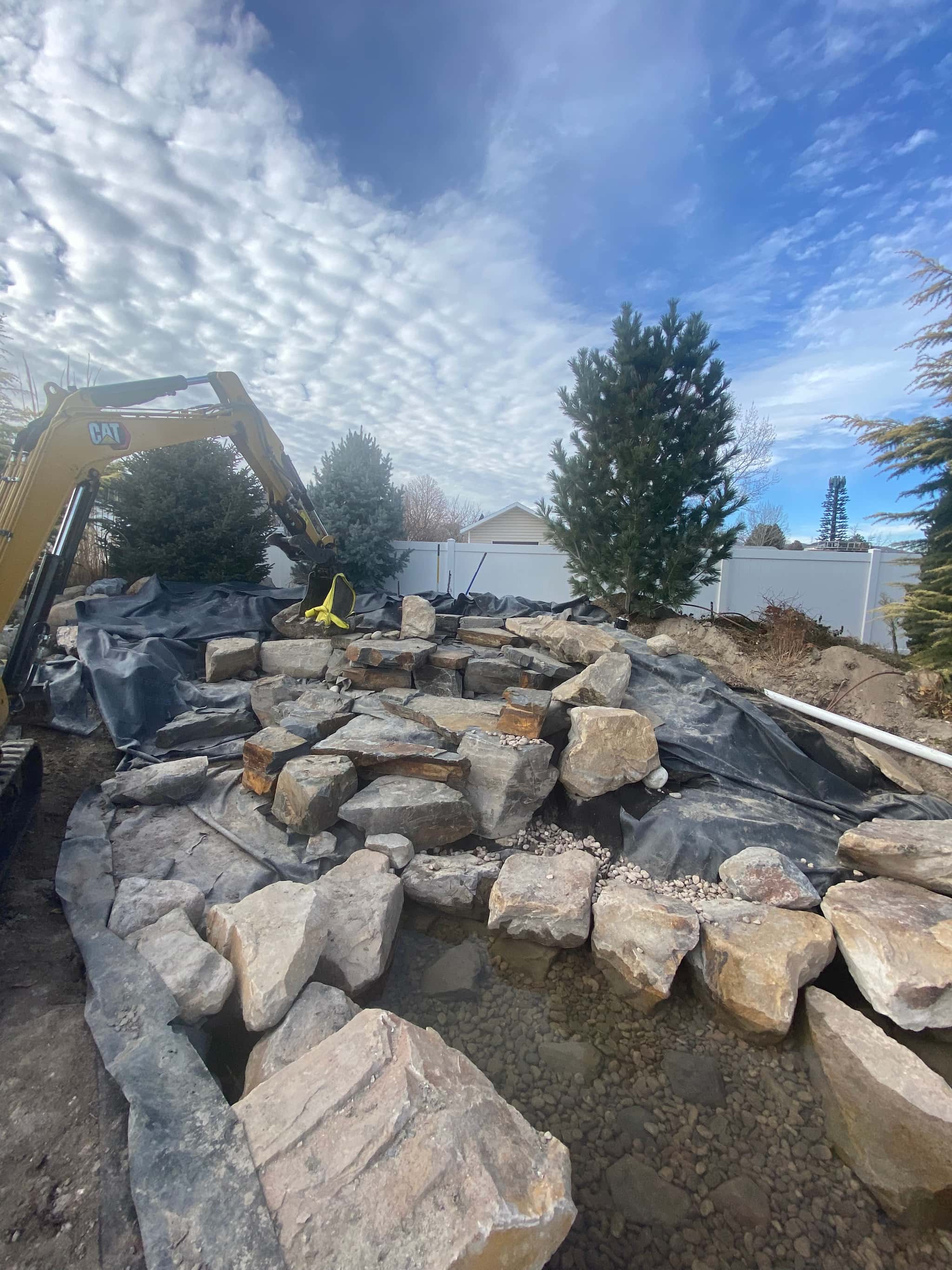 Expansive commercial pond with advanced systems