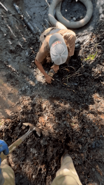 Pond vacuum service equipment setup and intake for bottom debris removal