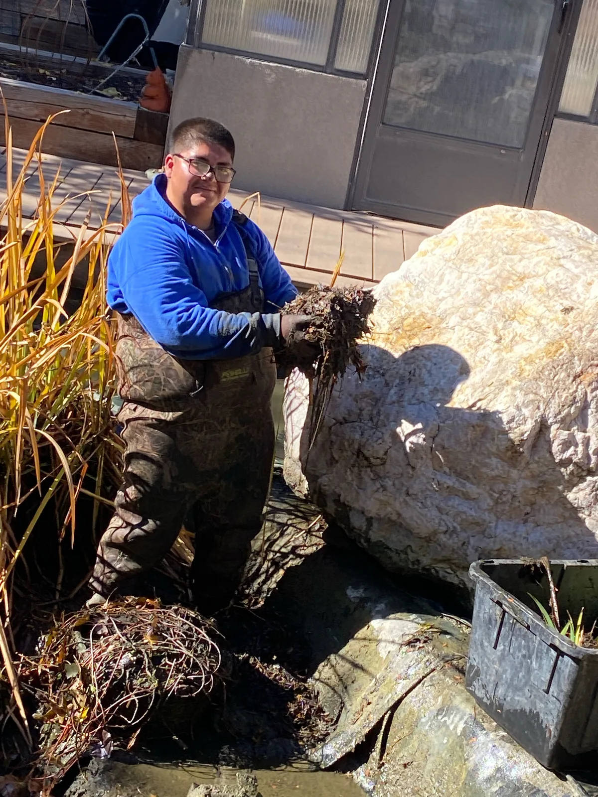 Routine pond maintenance for clear water and healthy fish