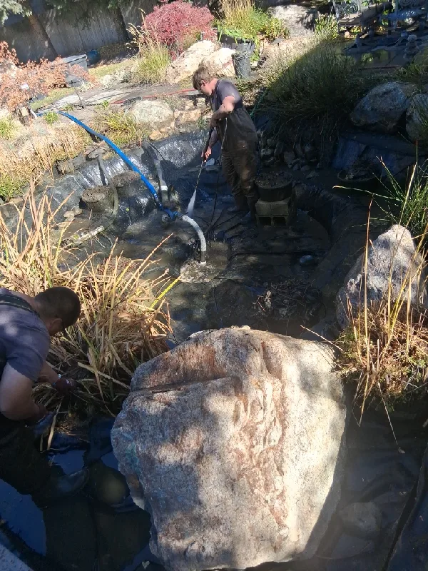 Draining a pond in Utah for a professional cleaning service