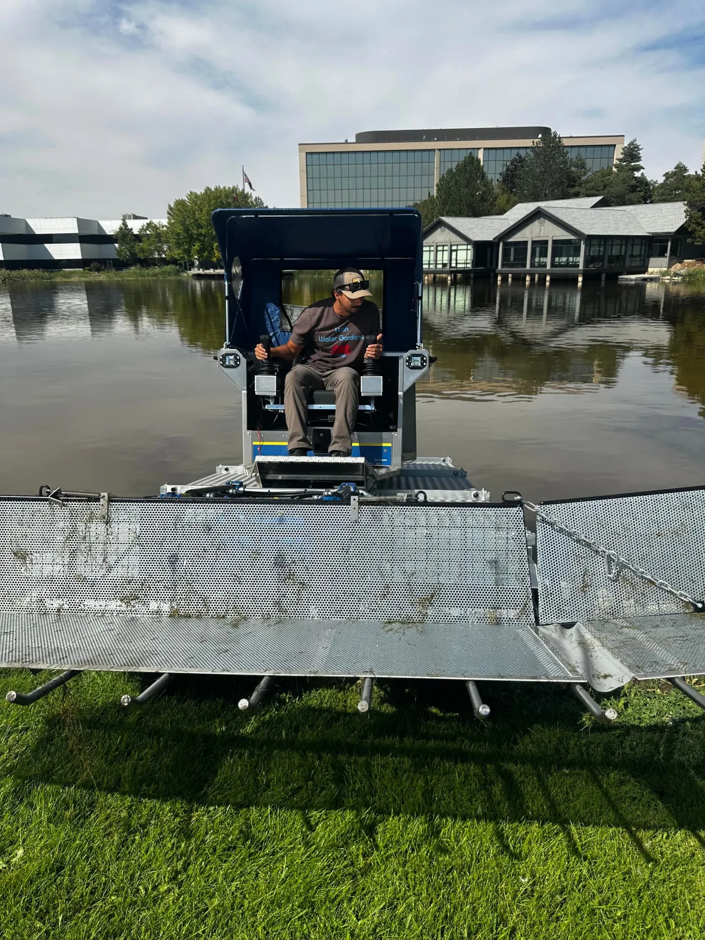 Large-scale dredging work removing sediment and muck