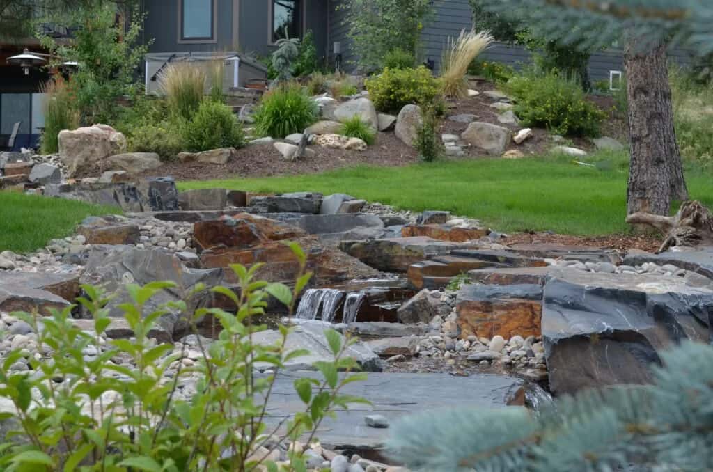 Decorative water feature with professional installation - Utah Water Gardens