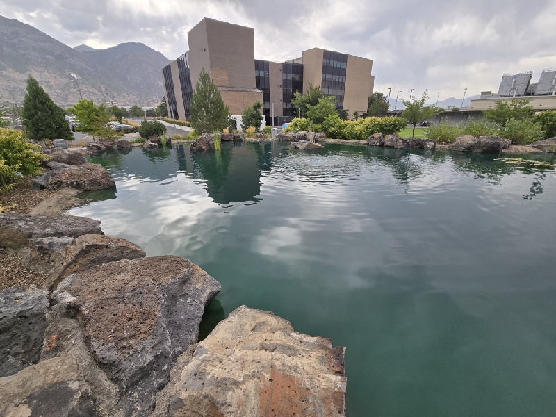 Before and after view of Provo pond cleaning
